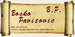 Boško Pavitović vizit kartica
